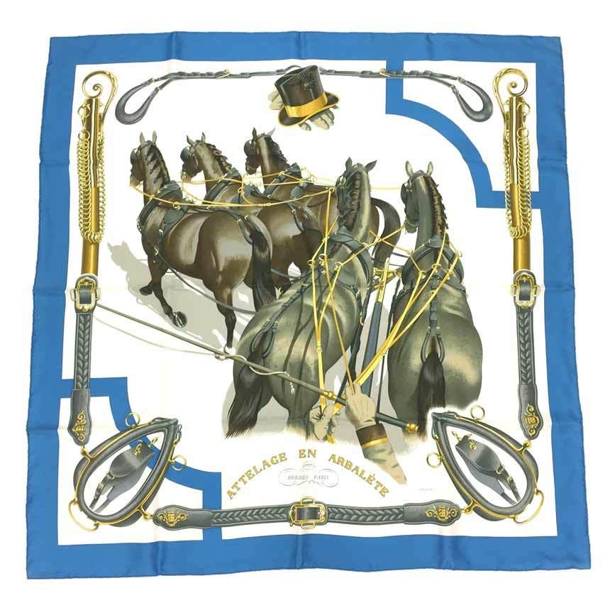HERMES セール 激レア エルメス スカーフ カレ90 ATTELAGE EN HERMES セール 激レア エルメス スカーフ カレ90 ATTELAGE EN