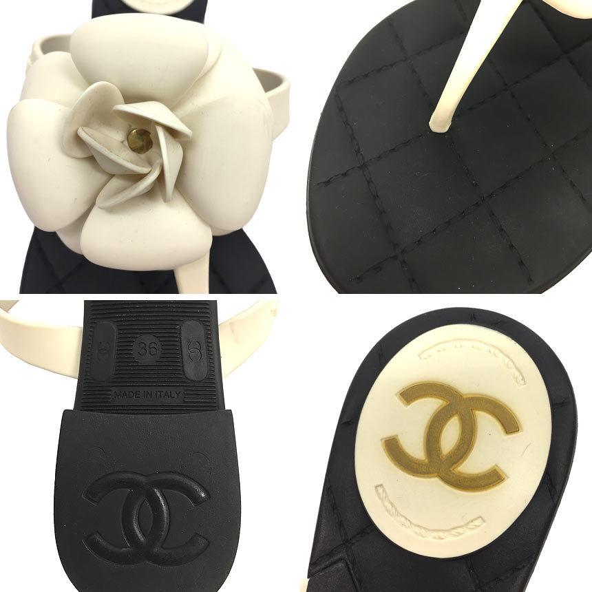 送料無料 展示のみ Chanel シャネル カメリア トングサンダル 36サイズ ラバー アイボリー ブラック レディース 靴 サンダル Aq5435 Aq5435 ブランド 着物館アクアン京や 通販 Yahoo ショッピング