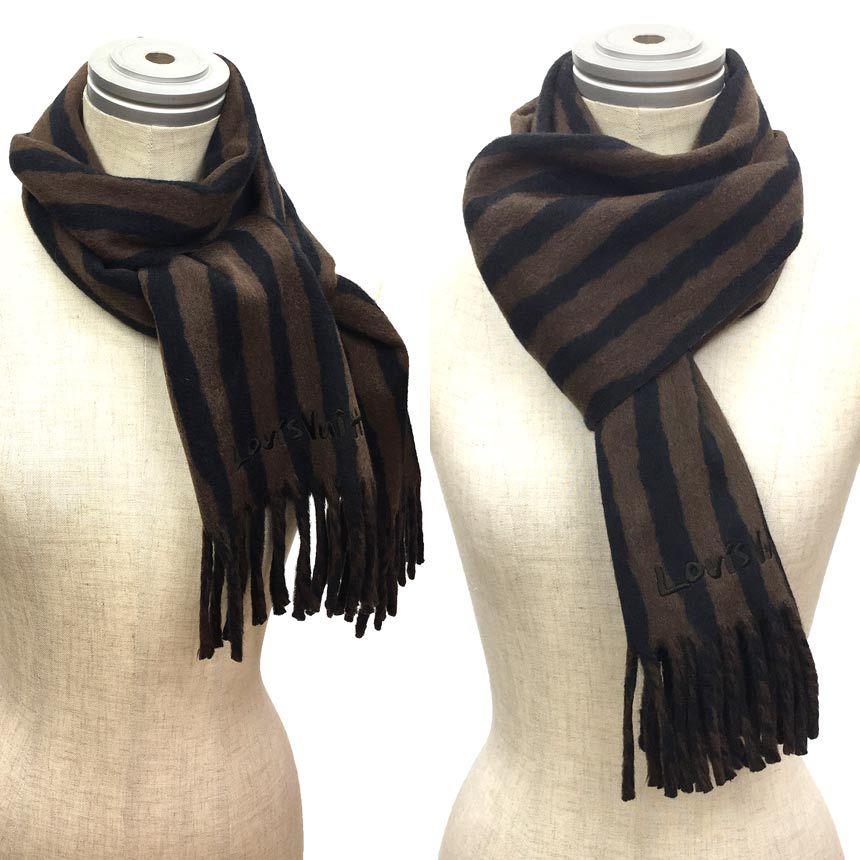 LouisVuitton エシャルプ・スプラウス マフラー ブラウン×ブラック