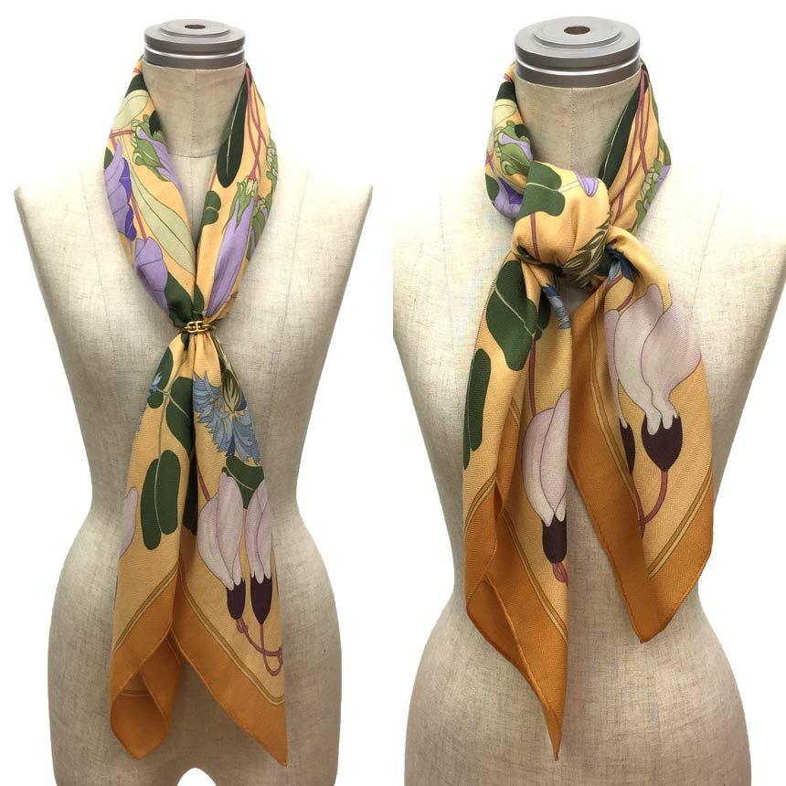 HERMES 送料無料 エルメス カレ90 Flora Graeca ギリシャの花 1983  