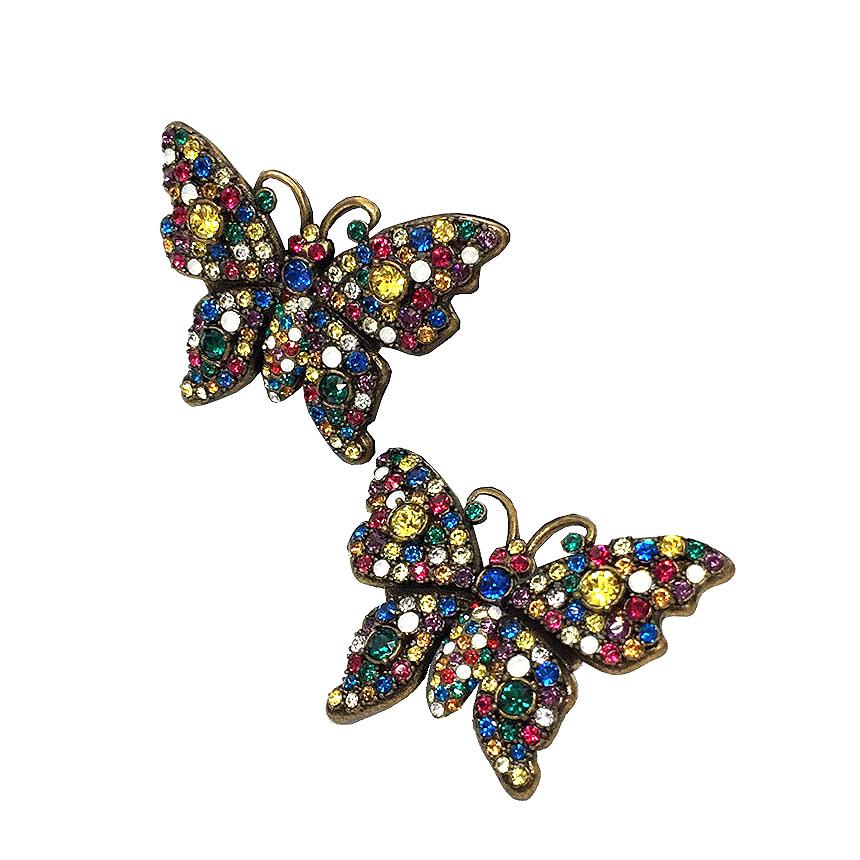 GUCCI グッチ バタフライ ピアス 503919 アンティーク加工 メタル 