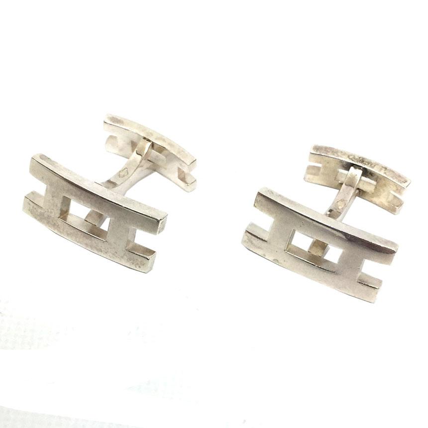 HERMES エルメス パラレル Hモチーフ カフス AG925 シルバー  