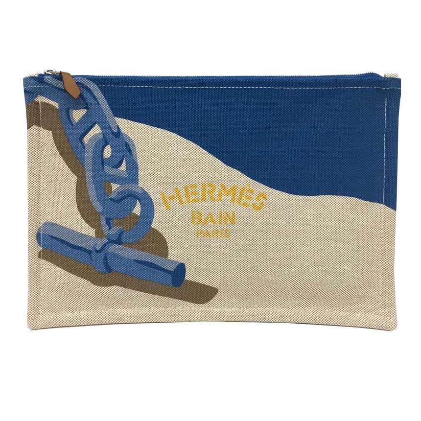 HERMES 超希少 エルメス ヨッティングフラットポーチ Escale a la 
