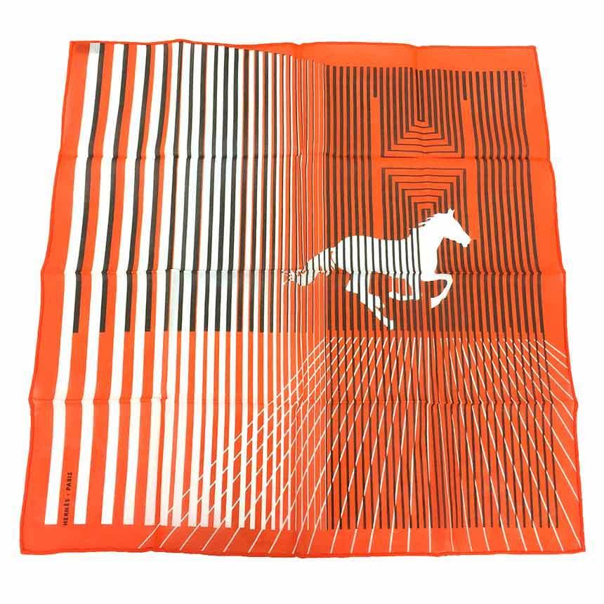 HERMES エルメス カレ MOUCHOIR IMPRIME H AU GALOP ハンカチ バンダナ 