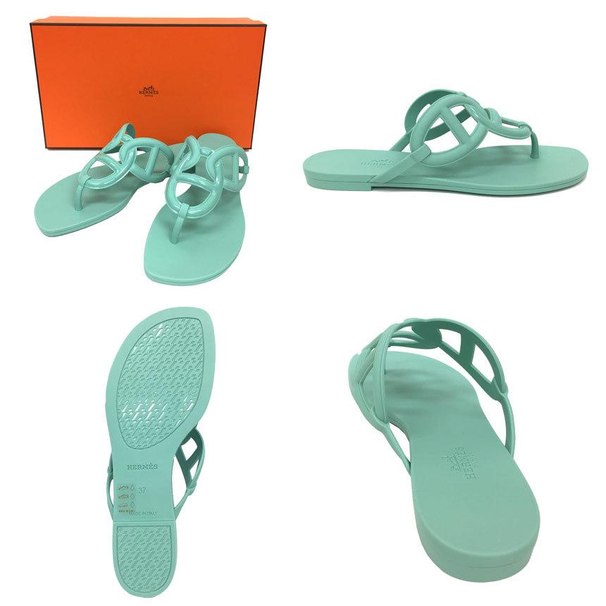 HERMES エルメス サンダル Egerie エジェリ Vert Embrun ヴェール 