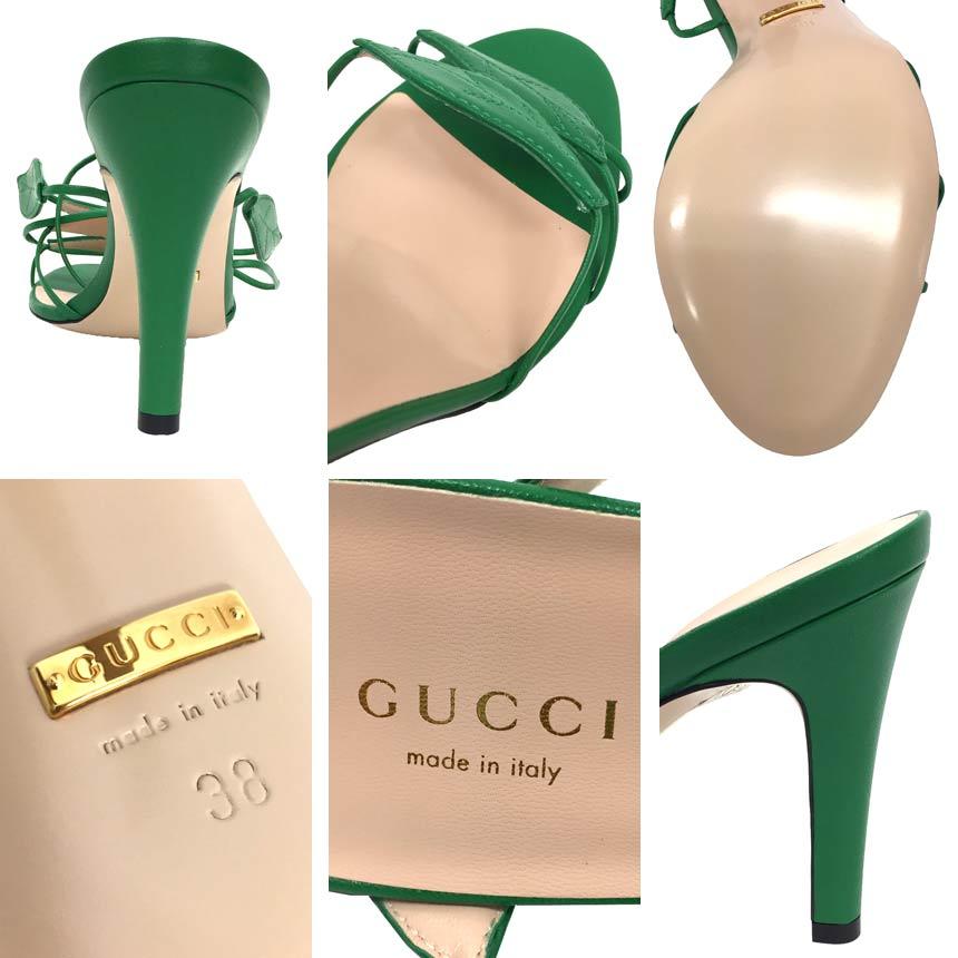 セール GUCCI グッチ レースアップシューズ リーフモチーフ サンダル 