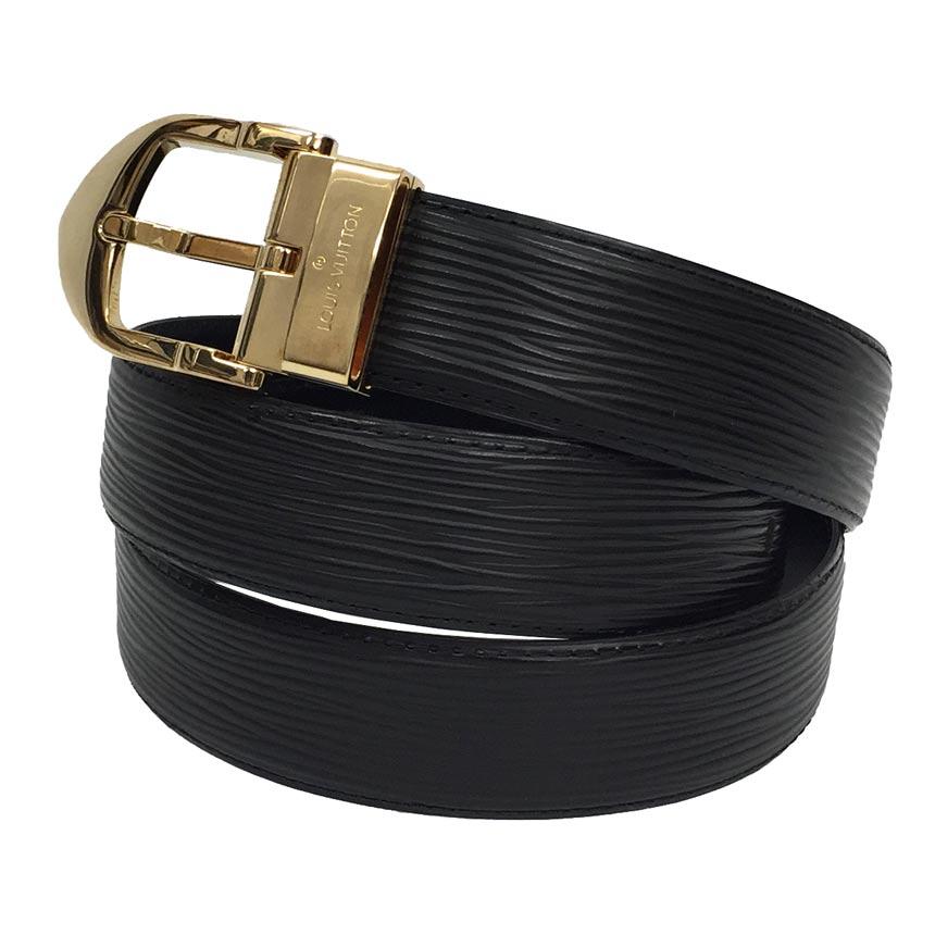 LOUIS VUITTON ルイ ヴィトン メンズ ベルト 黒 110/44（鑑定済