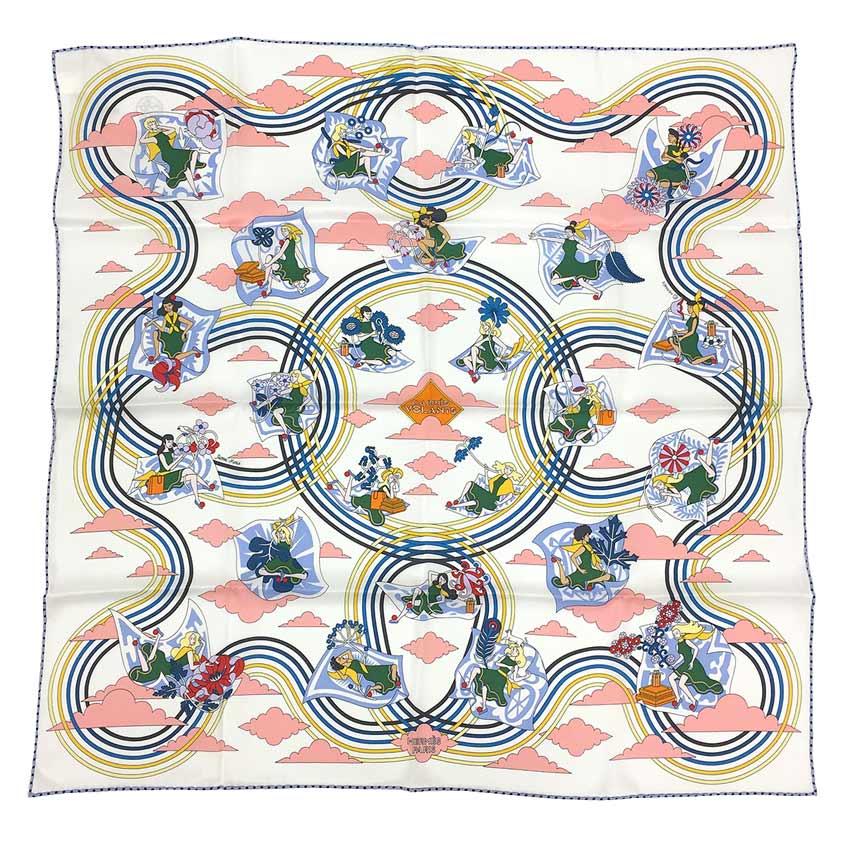 HERMES エルメス カレ70 ヴィンテージ シルク Carres Volants 空飛ぶ 