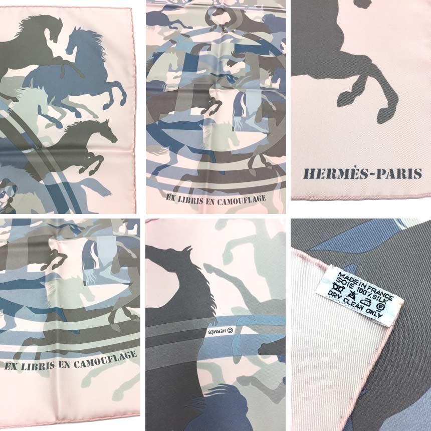 HERMES エルメス スカーフ カレ90 EX LIBRIS EN CAMOUFLAGE エクス