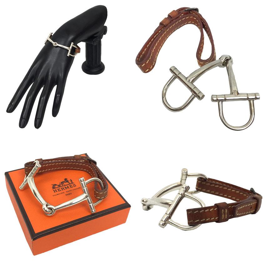 セール HERMES エルメス ホースビット ブレスレット AG925 レザー 