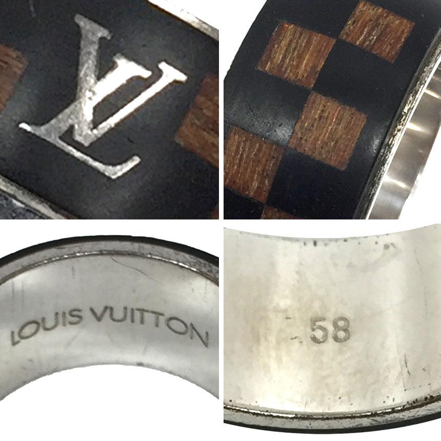 ルイヴィトン LOUIS VUITTON ダミエ ウッドリング M99167 ♯58 アクセサリー aq6885｜aquankyoya｜03