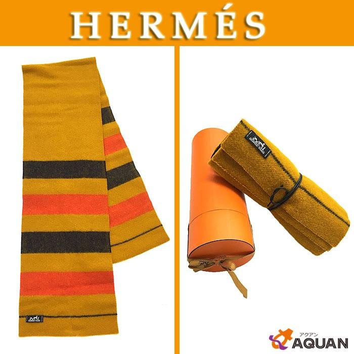 HERMES エルメス ロカバール マフラー ストール ウール オレンジ