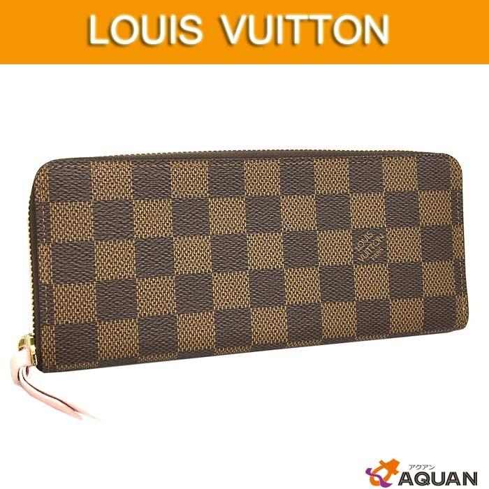 ルイヴィトン　LOUIS　VUITTON　ラウンドファスナー長財布　長財布　ポルトフォイユ・クレマンス　N41626　ローズバレリーヌ　エベヌ　未使用　送料込み｜aquankyoya