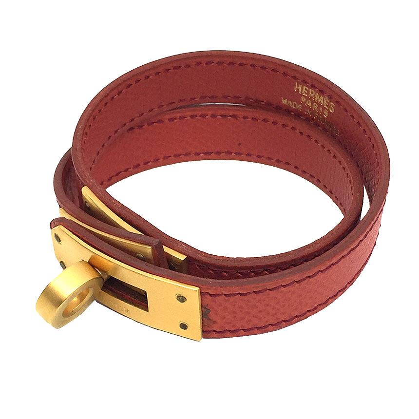 HERMES エルメス レザーブレスレット ケリードゥブルトゥール aq7197 