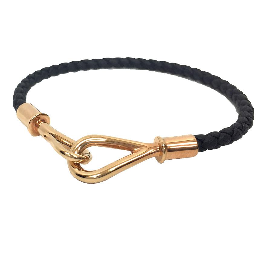 HERMES エルメス ジャンボ ブレスレット 編みこみレザー イントレ  