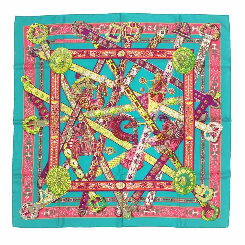 HERMES セール エルメス スカーフ カレ90 LE SONGE DELA LICORNE 