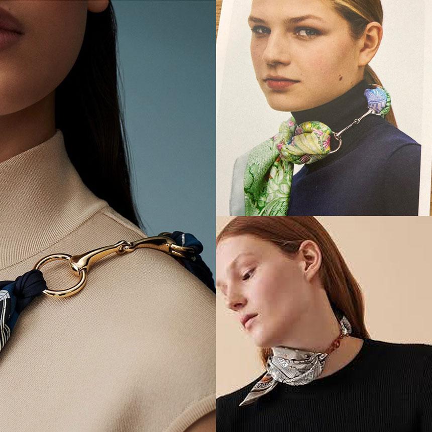 HERMES エルメス スカーフリング 90 モール・トレッセ シルバー HERMES エルメス スカーフリング 90 モール・トレッセ シルバー