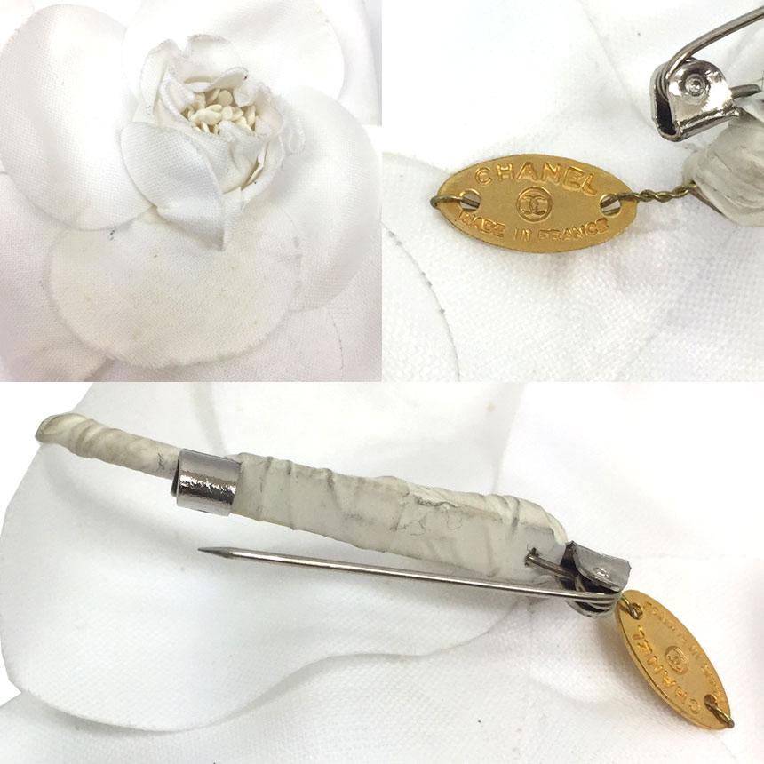 CHANEL シャネル カメリア コサージュ ブローチ 花 白 aq7573 CHANEL シャネル カメリア コサージュ ブローチ 花 白 aq7573