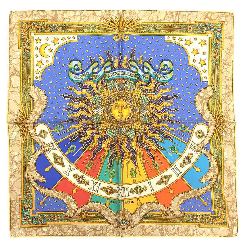 HERMES エルメス カレ45 スカーフ CARPE DIEM 今日一日楽しむ HERMES エルメス カレ45 スカーフ CARPE DIEM 今日一日楽しむ