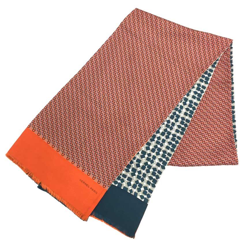 HERMES エルメス シルク ストール リバーシブル マフラー