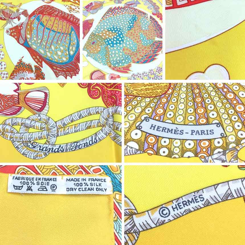 HERMES セール レア物 エルメス スカーフ カレ90 Grands Fonds HERMES セール レア物 エルメス スカーフ カレ90 Grands Fonds