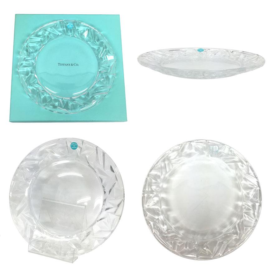 TIFFANY&CO. ティファニー ロックカット ラウンドプラター ガラスプレート 20cm 食器 未使用 aq8273｜aquankyoya｜02