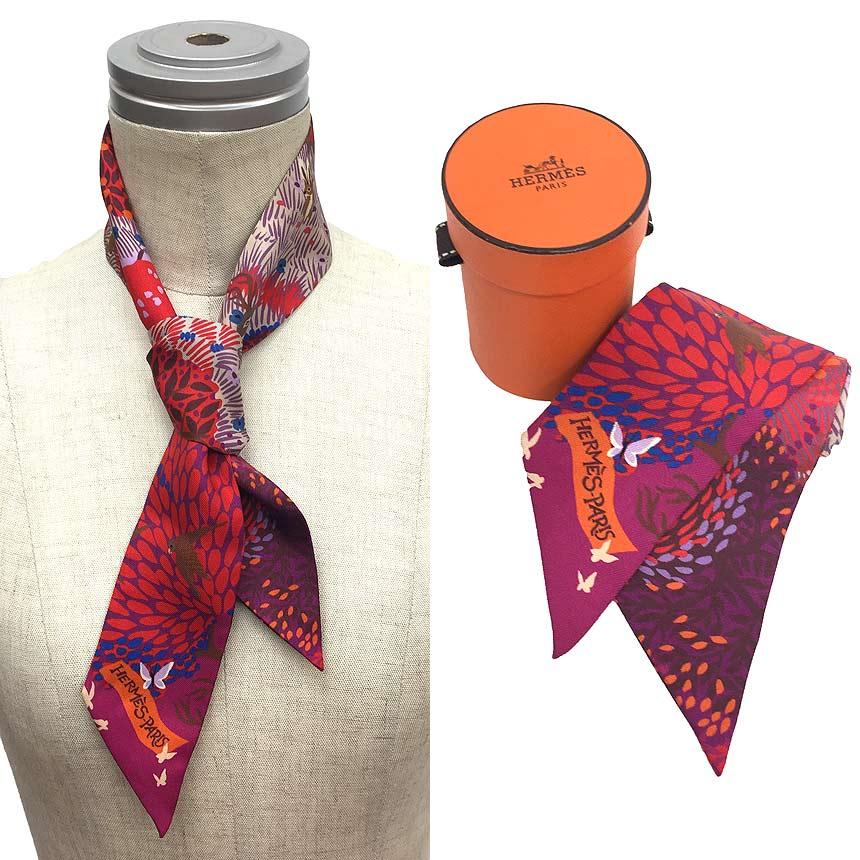 HERMES セール エルメス ツイリー タイスカーフ Dans Un Jardin  