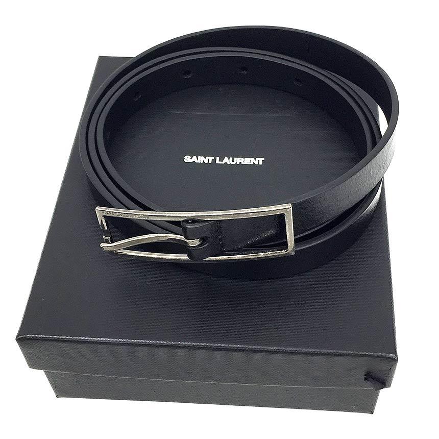 超美品 サンローラン ベルト YSL ナローベルト ☆3.0幅サイズ75 
