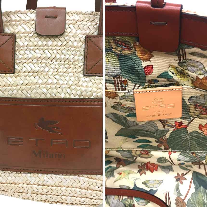 ETRO エトロ ストローバッグ かごバッグ 1N420-9916 美品 aq8928｜aquankyoya｜03