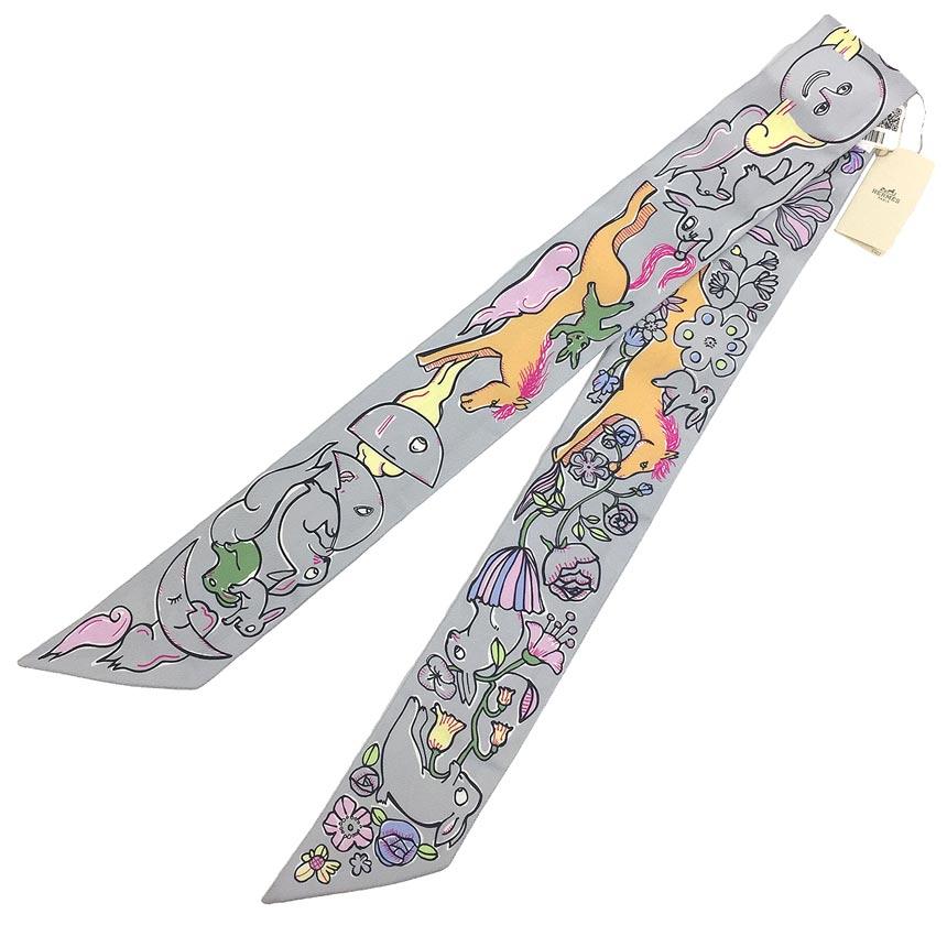 HERMES エルメス ツイリー タイスカーフ 千と一のウサギ Mille et Un 