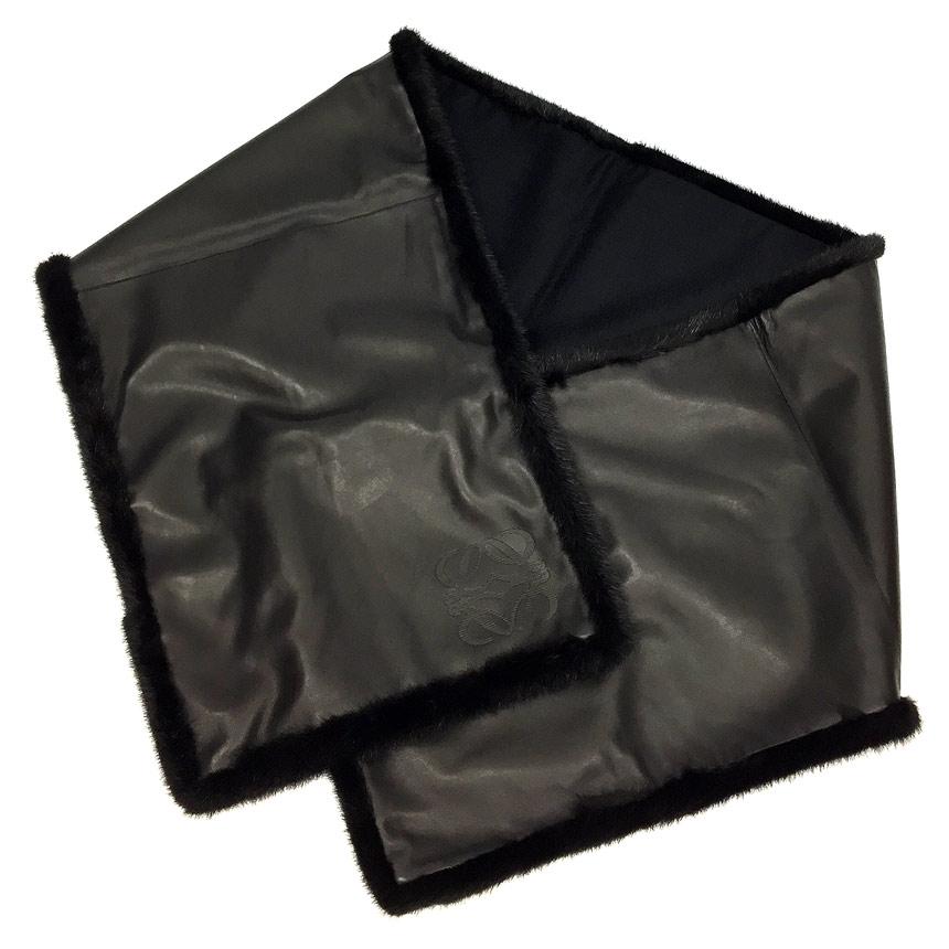 LOEWE セール 希少 ロエベ マフラー ストール ショール レザー  