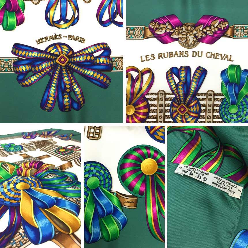 HERMES セール エルメス スカーフ カレ90 LES RUBANS DU CHEVAL 馬の 