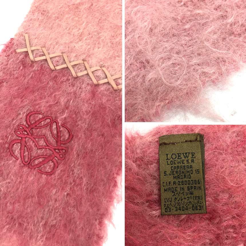 LOEWE ロエベ マフラー モヘヤ ウール ピンク 新古品 aq9504 LOEWE ロエベ マフラー モヘヤ ウール ピンク 新古品 aq9504