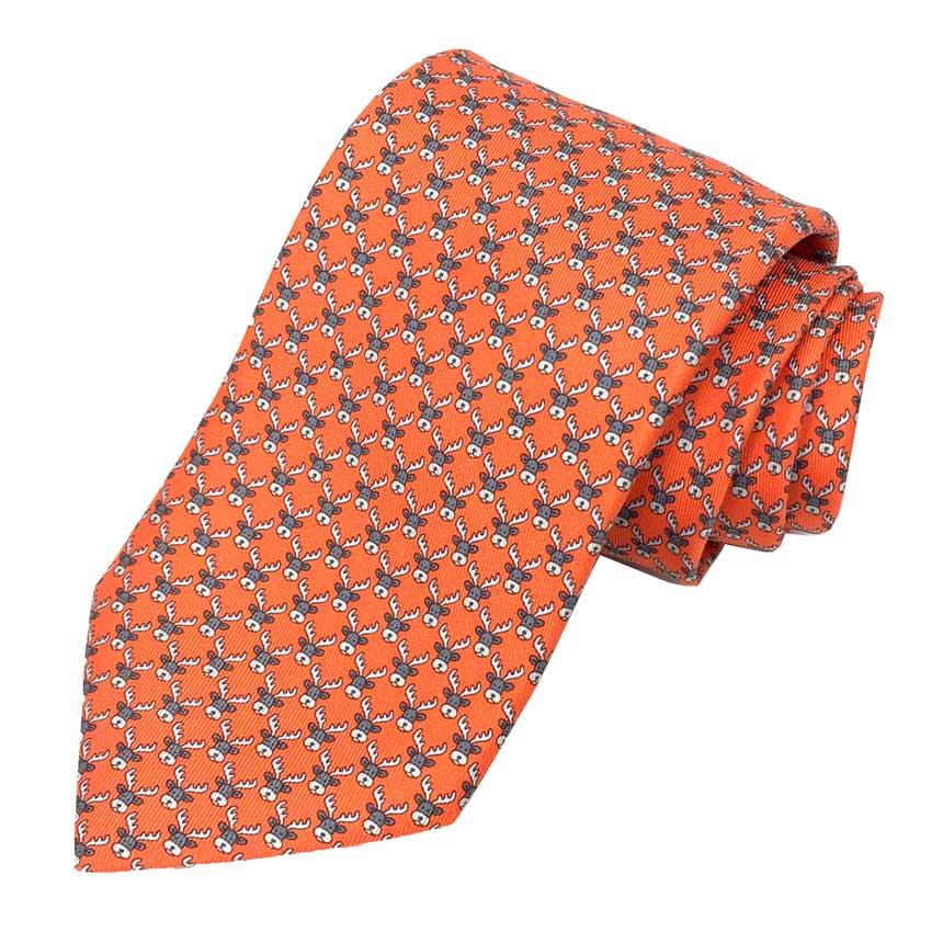 HERMES エルメス ネクタイ シルク REINDEER 606164T 25 トナカイ  