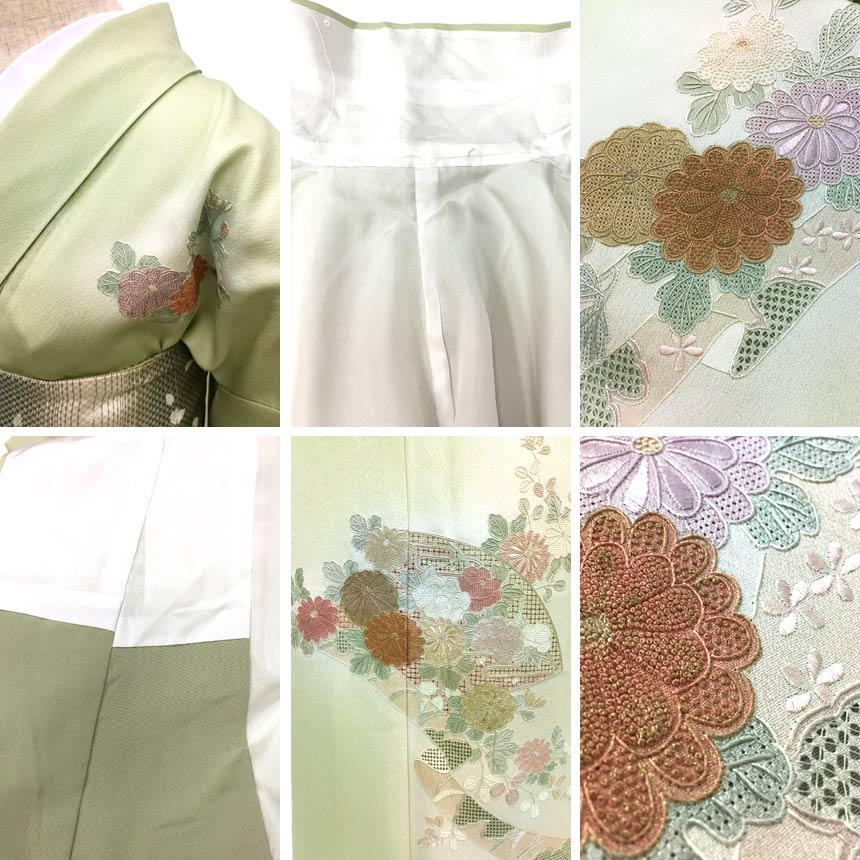 訪問着 正絹 スワトウ刺繍 蘇州刺繍 日本刺繍 ガード加工 桜袋帯 訪問着 正絹 スワトウ刺繍 蘇州刺繍 日本刺繍 ガード加工 桜袋帯