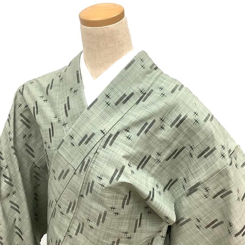 京やG072 特選 紬着物 正絹 紬織 絣柄 絣文様 紬 つむぎの着物