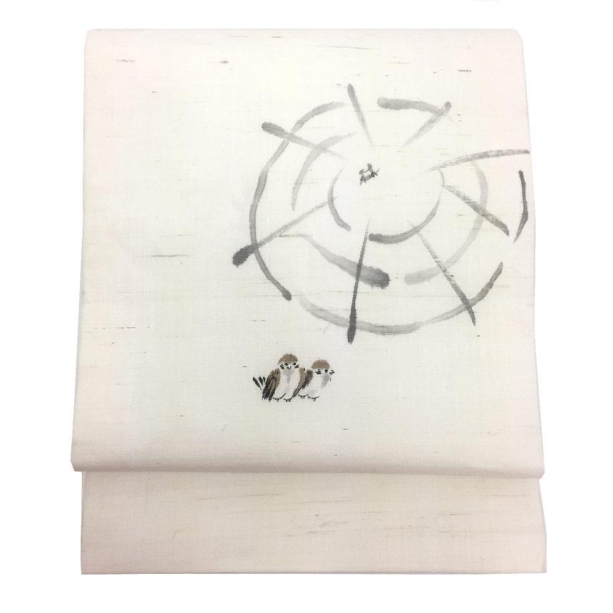 京やI400 夏の名古屋帯 本麻 麻100％ 九寸名古屋仕立て 夏帯 九寸 