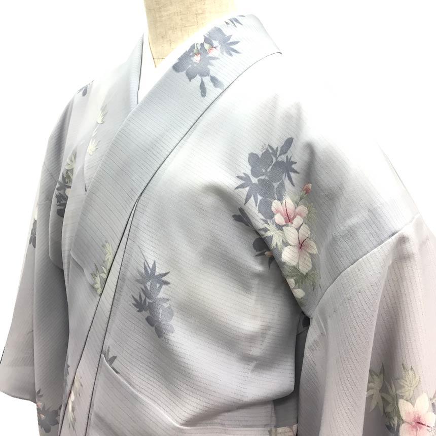 小紋/美品/絽/生成/紅葉/夏/仕立上がり/適応身長150～157㎝/7445 美しいキモノ2025夏号掲載・絽夏小紋「波」 - 京呉服塚本