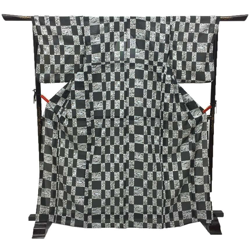 京やI515 盛夏の着物 絽のきもの 洗える着物 洗える夏の小紋 絽 洗える