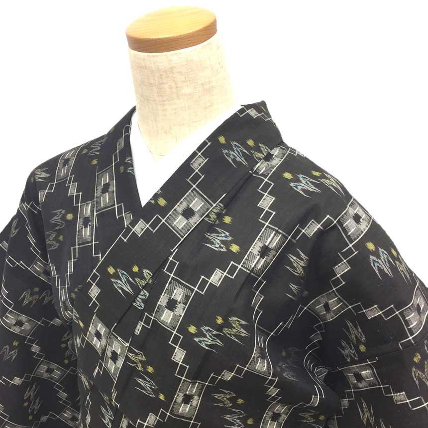 京やI529 正絹 夏紬 紗 紗紬 本場沖縄 琉球絣 かすり 絣文様 琉球伝統 