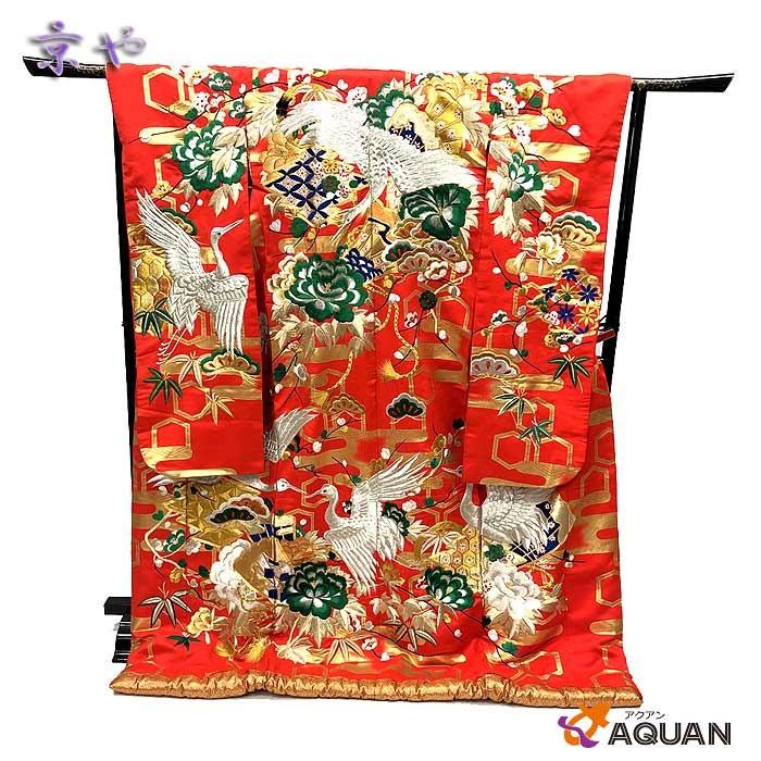 KP200逸品汕頭刺繍着物 ヒロイン風ビンテージ 着物・浴衣