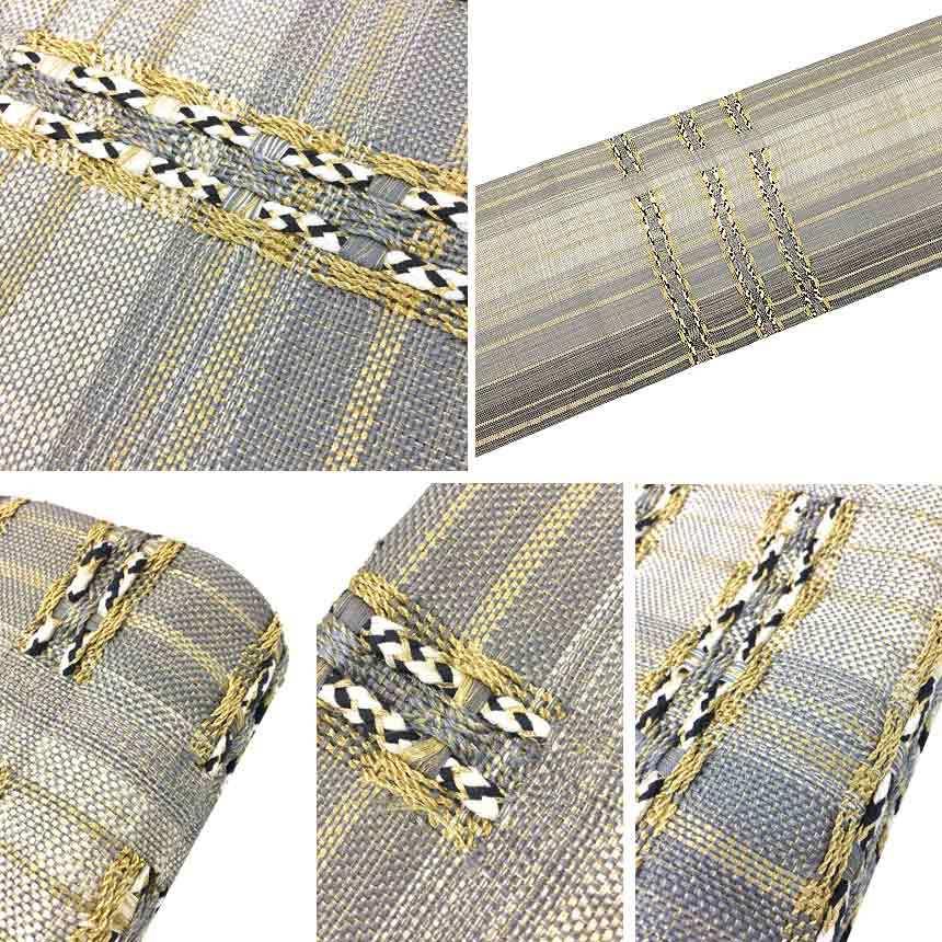 京やJ118 正絹 袋帯 長尺 ロングサイズ 特選 手組織物袋帯組帯 金糸  