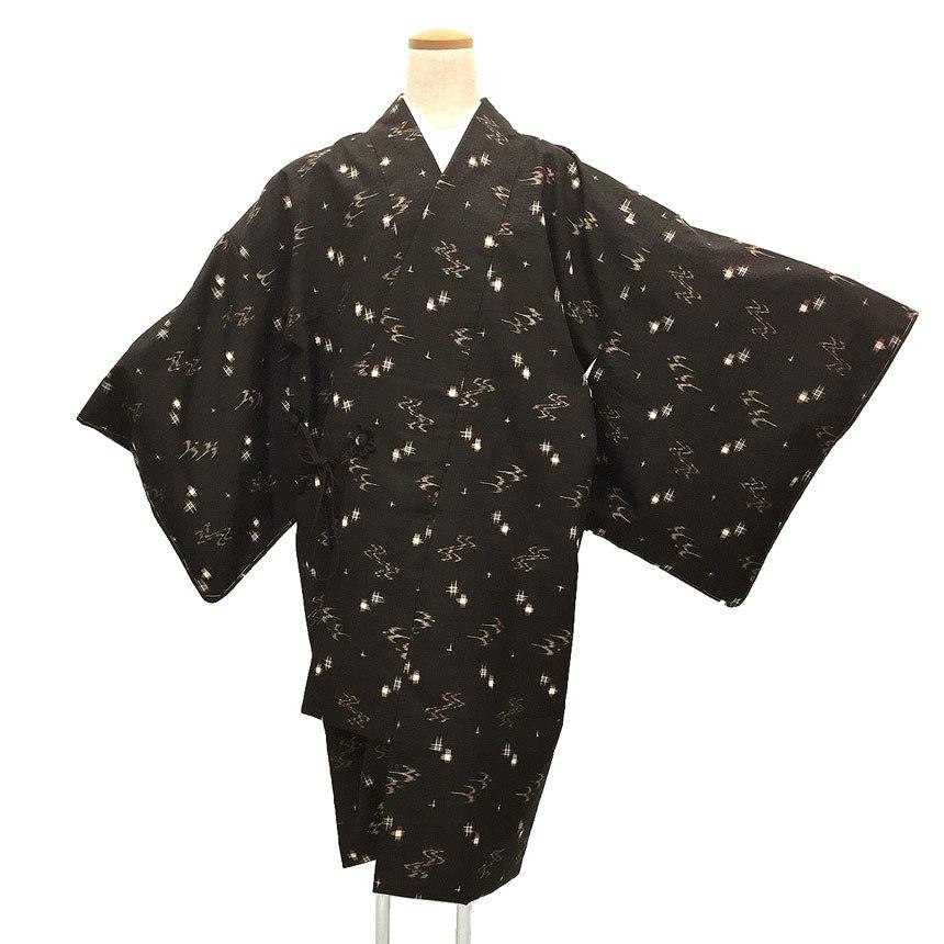 京やM276 正絹 和装コート 着物用コート 久米島紬 道中着 身丈110 裄70  