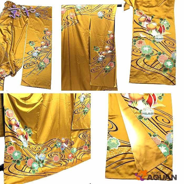 セール アウトレット展示品 京やN067 正絹 反物 仮絵羽 振袖 共八掛付 