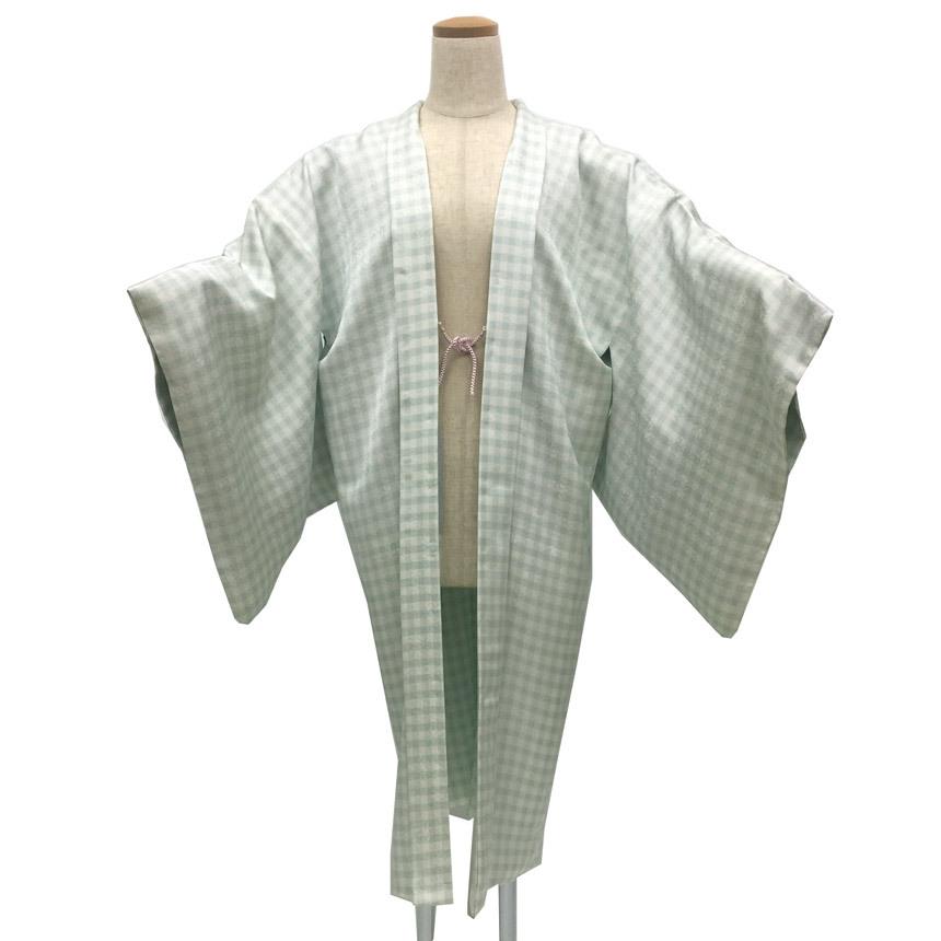 京やM308 正絹 和装コート 長羽織 紗綾形地模様 花びらの地紋
