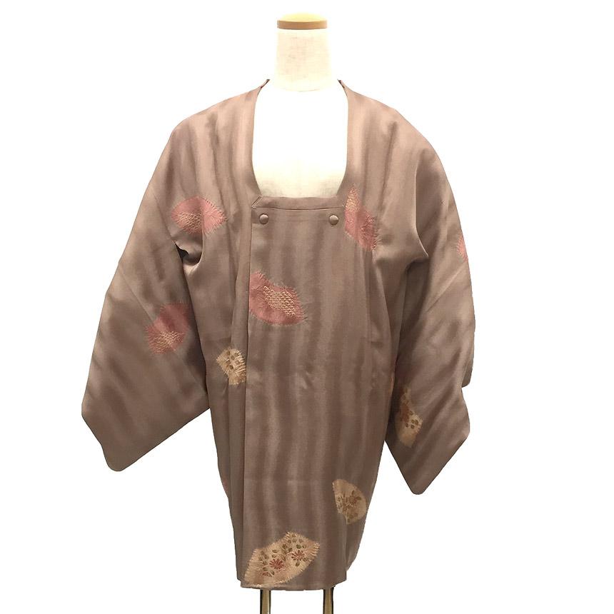 京やM357 正絹 道行コート 和装コート 袷仕立て セミロング丈 道行衿  