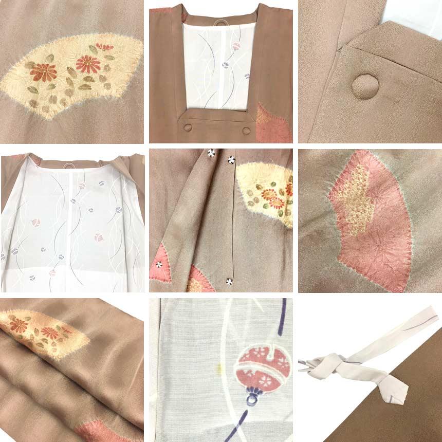 ロング道行コート 刺繍 花短冊 （袋帯 本金箔 短冊秀美文 花柄に鳥 金  