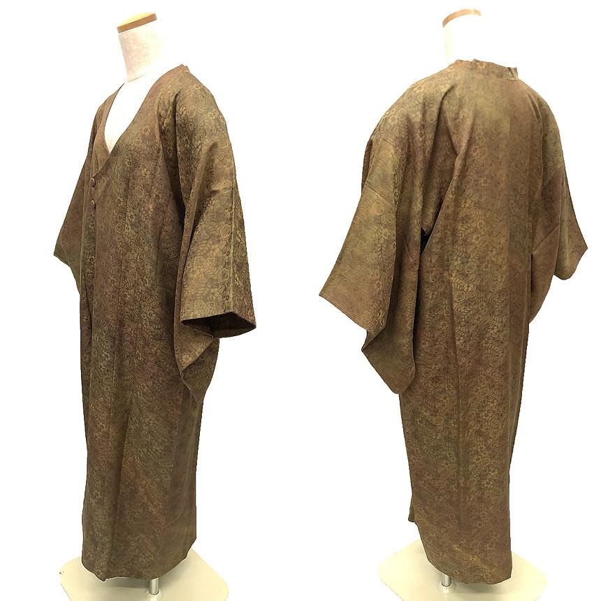 京やM470 正絹 和装コート 着物コート 道行 千代田衿 ロング丈 袷・単