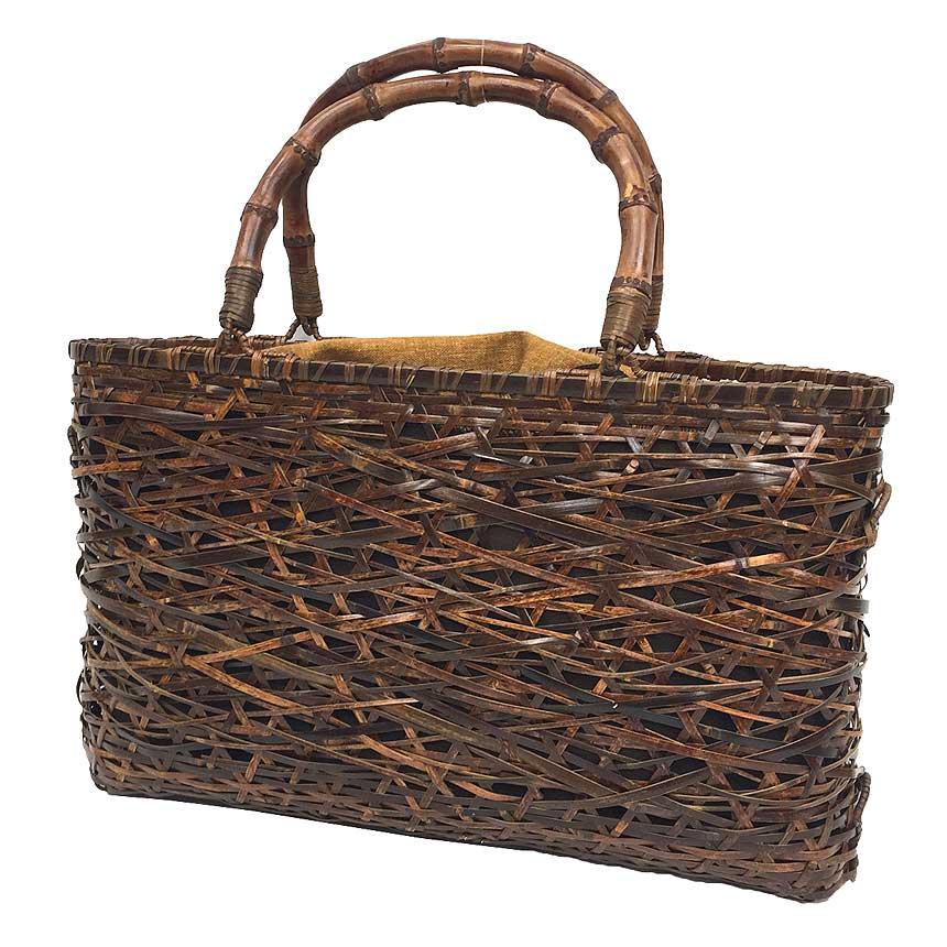 京やO194 和装バッグ 和洋兼用 かごバッグ 竹細工 竹 バンブー 籠  