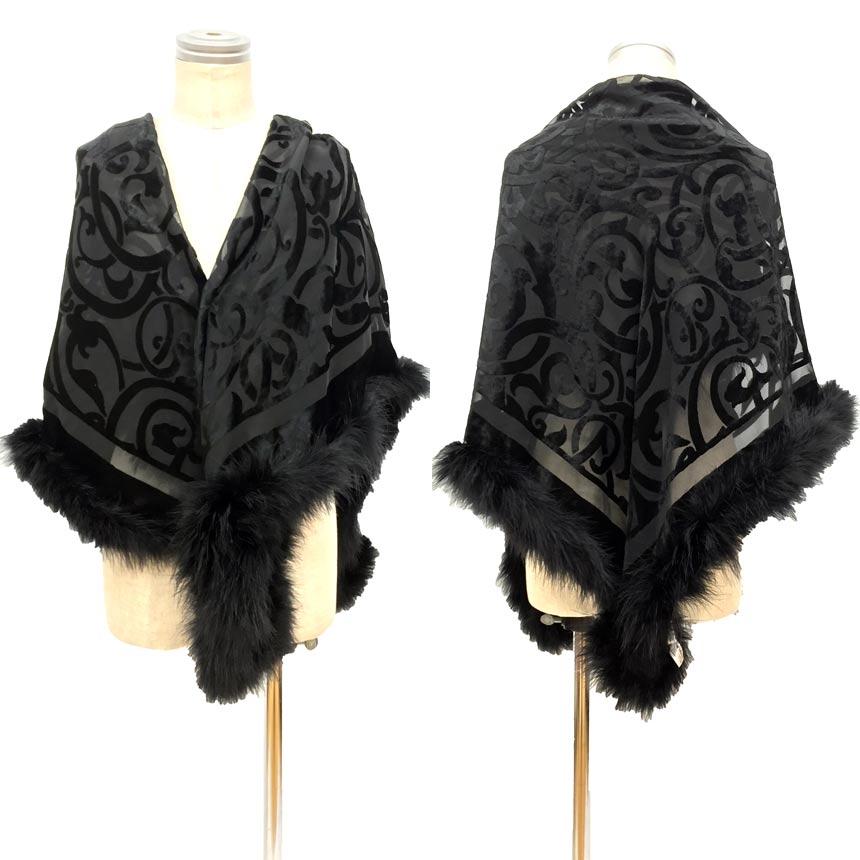 京やR072 GIVENCHY ジバンシィ ムーンバット 水鳥ファー ショール 和装